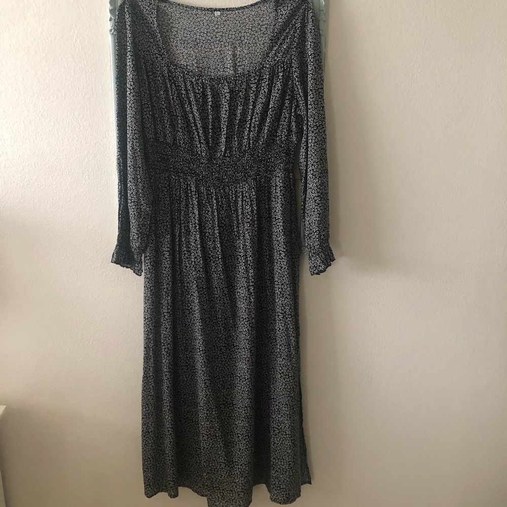 Square neck midi dress